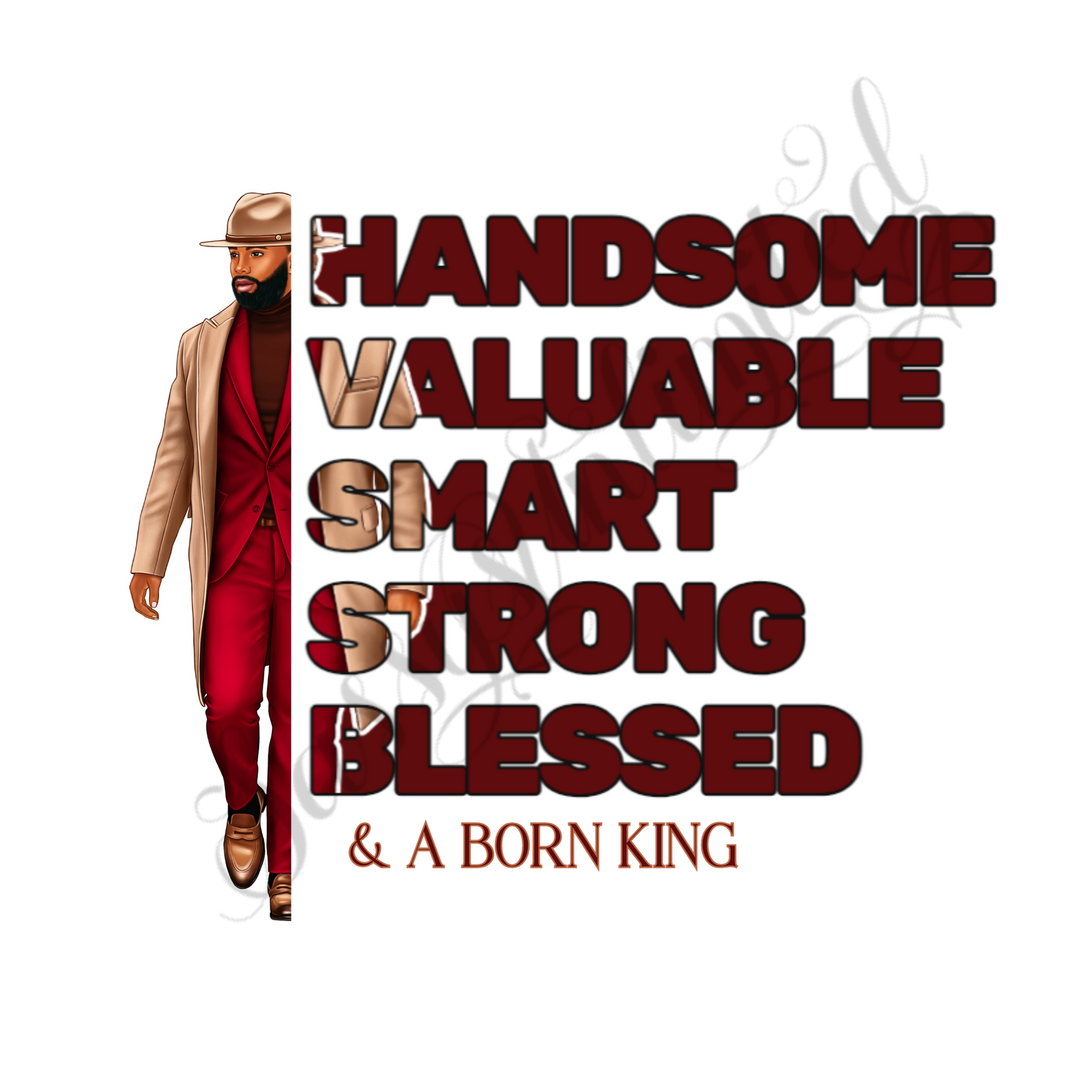 Smooth Dressed Man Self-Affirmation Words PNG