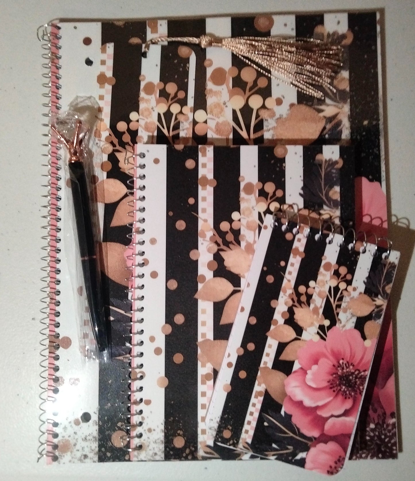 Flowers & Stripe 5pc Journal Set